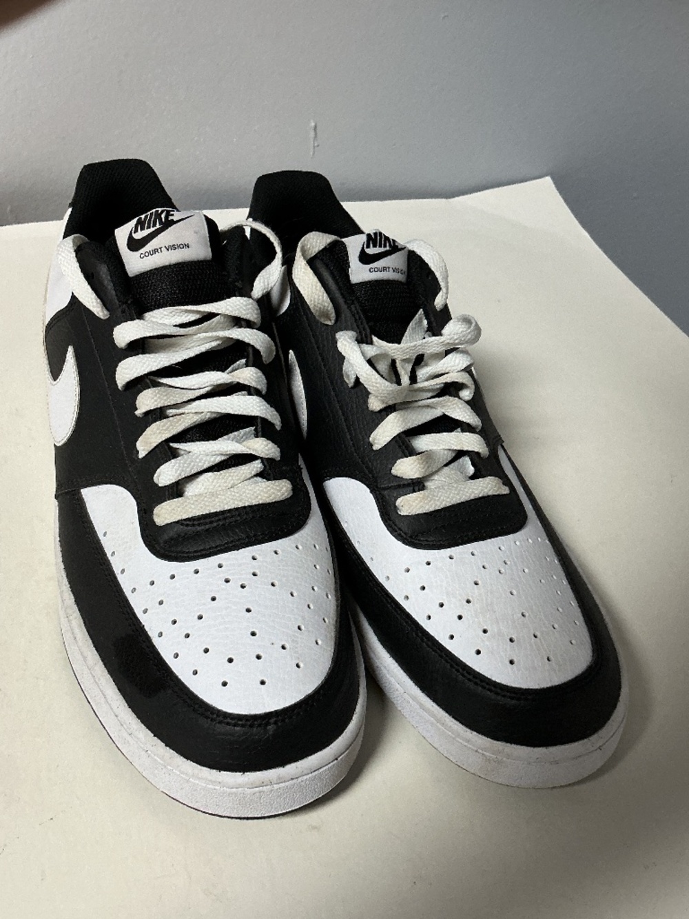 Nike Court Vision Black and White Sneakers Size 12.